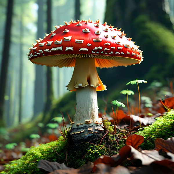The Forest's Lantern: Akari the Red Mushroom’s Magical Journey of Light and Friendship